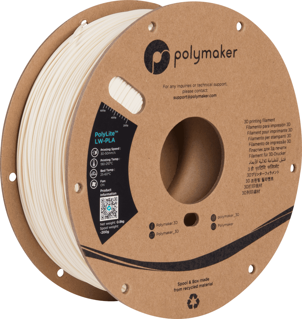 Polymaker PolyLite LW-PLA White